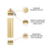 ONGROK Gold aluminum keychain storage highlighting airtight screw-off top, odor-proof O-ring, and easy cleaning—buy today.