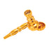 Stylish gold ribbed aluminum smoking pipe and grinder combo – buy online