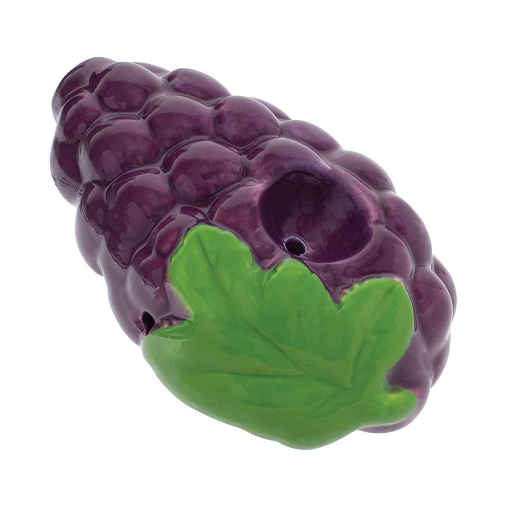Grape ceramic pipe Angled view – Wacky 