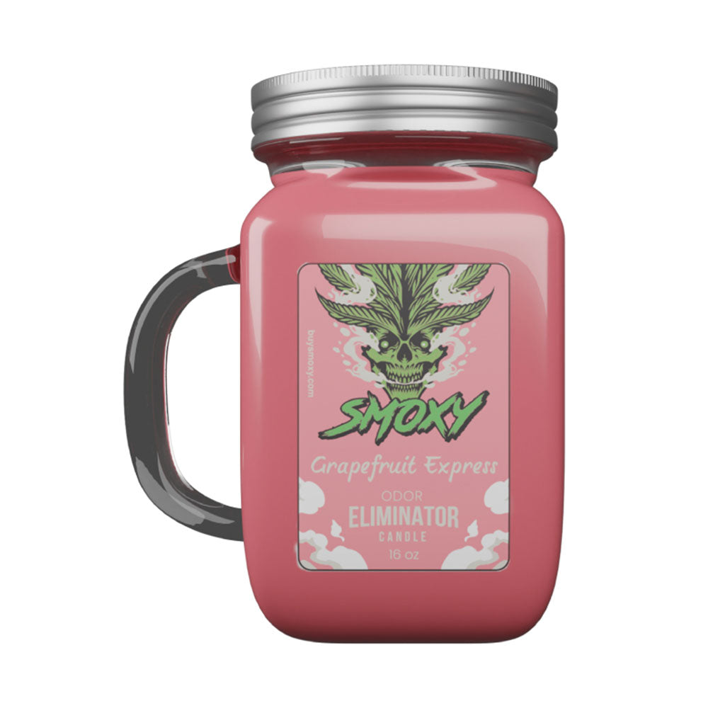 Grapefruit Express odor-eliminating candle effectively removing smoke odors.