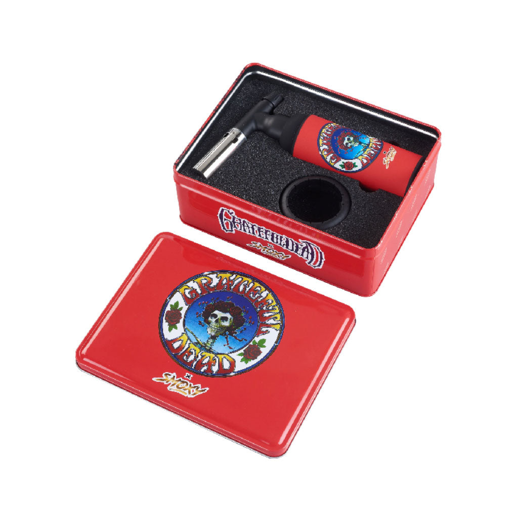 Grateful Dead Dragon Torch Red collectible metal tin with lighter 