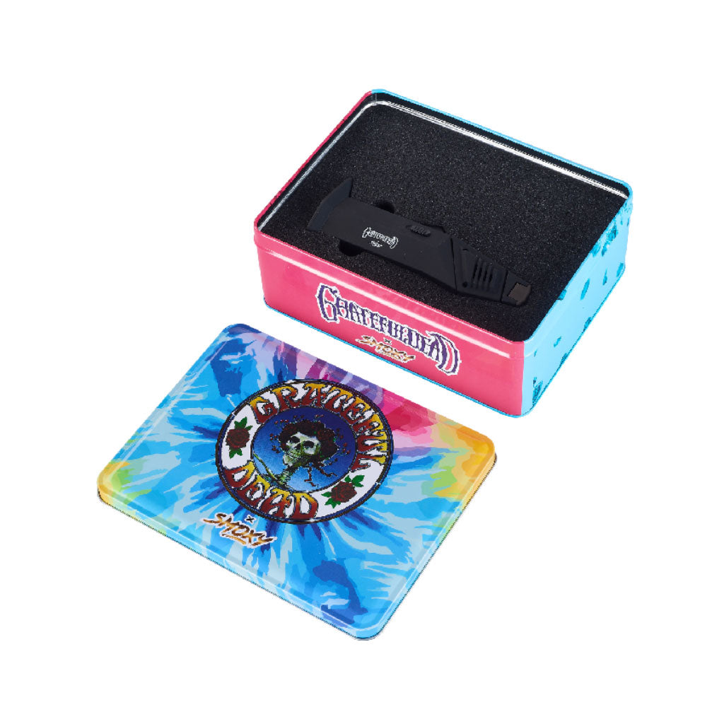  Grateful Dead Flex Torch Black Edition collectible tin with tie-dye lid 