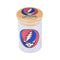 Red Blue Skull Grateful Dead Glass Stash Jar – airtight glass storage container for herbs and accessories