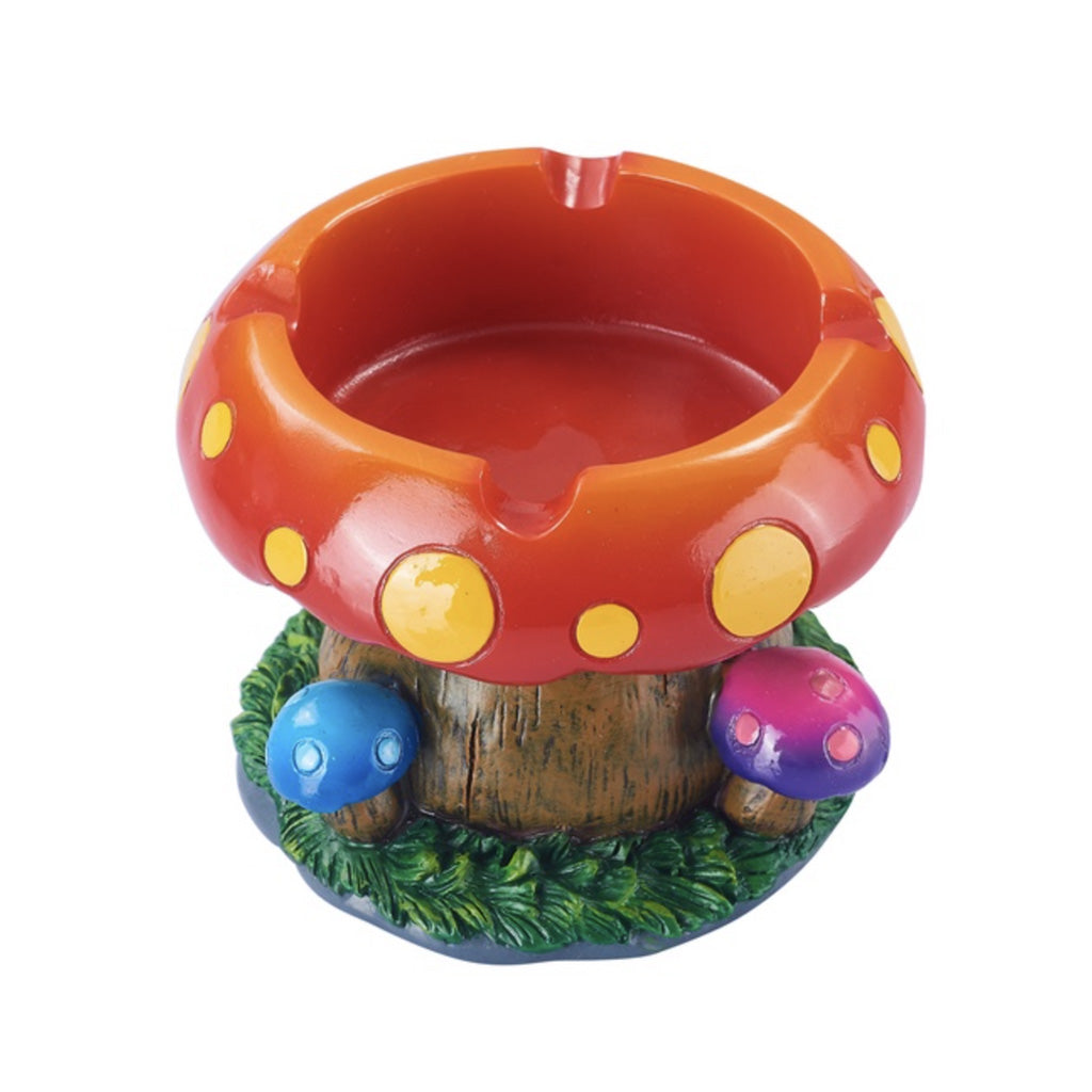 Red Grateful Dead Mushroom Ashtray – colorful resin ashtray with mushroom details from Honeybee Herb