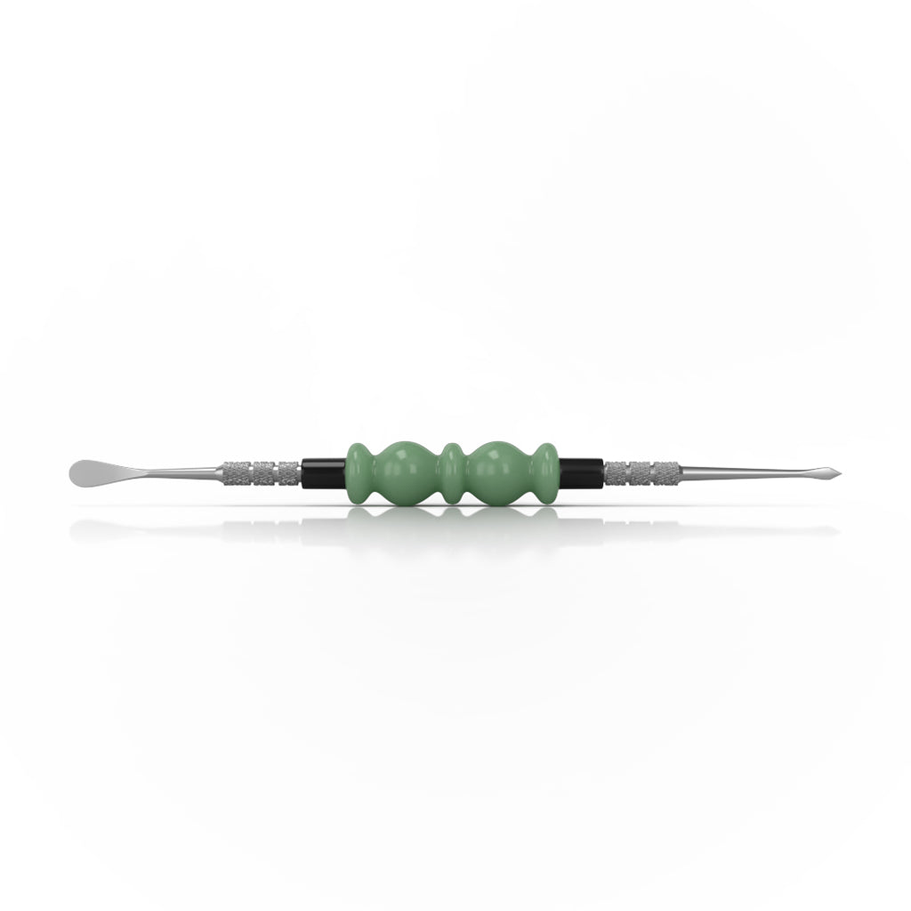 Green Glass Acrylic Beaded Handle Double-Sided Steel Tips With Round Point & Spearhead Point Bliss Dab Tool