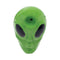 Buy green alien ceramic hand pipe, front view with top bowl and carb—order online at Honeybee Herb.
