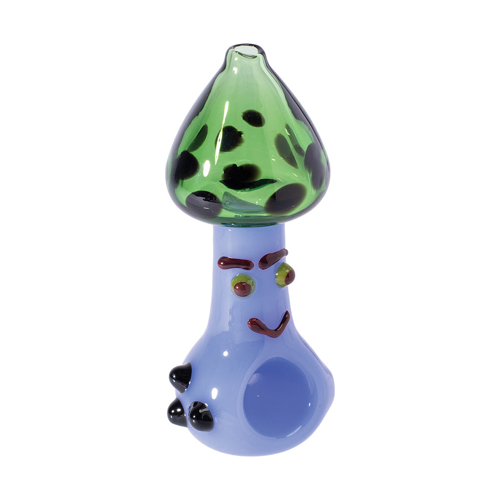 Shop Green Blue Smiley Mushroom spoon pipe – portable, easy hits. In stock with fast delivery.