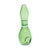 green bowling pin glass hand pipe with curved design and smooth finish, premium glass smoking pipe, available at honeybee herb