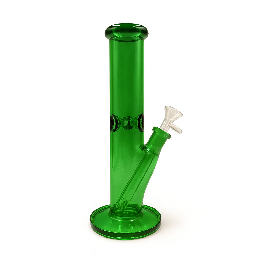 green classic glass beaker bong waterpipe with clear downstem and flared mouthpiece, durable design, buy at honeybee herb