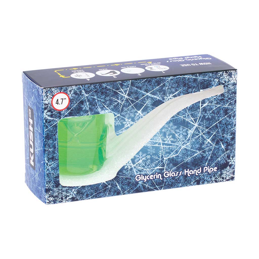Sherlock-style green glycerin hand pipe, perfect for icy smoke sessions. 