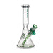 PHOENIX STAR 10-Inches Glass Beaker Bong with Green Flower Bowl Piece, Keck Clips & Downstem At Honeybee Herb