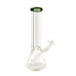 green top premium glass beaker bong with ice catcher and clear downstem, available now at Honeybee Herb