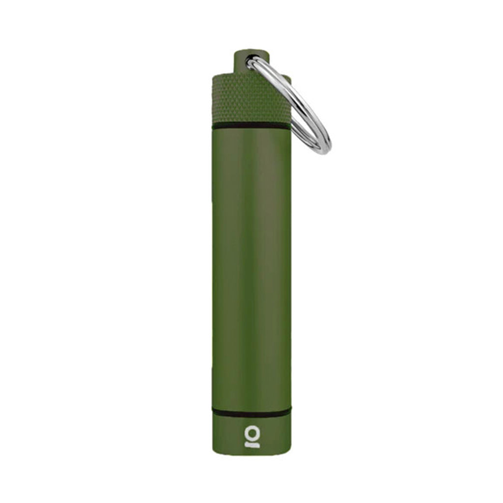 ONGROK green aluminum keychain container, secure and portable for discreet storage