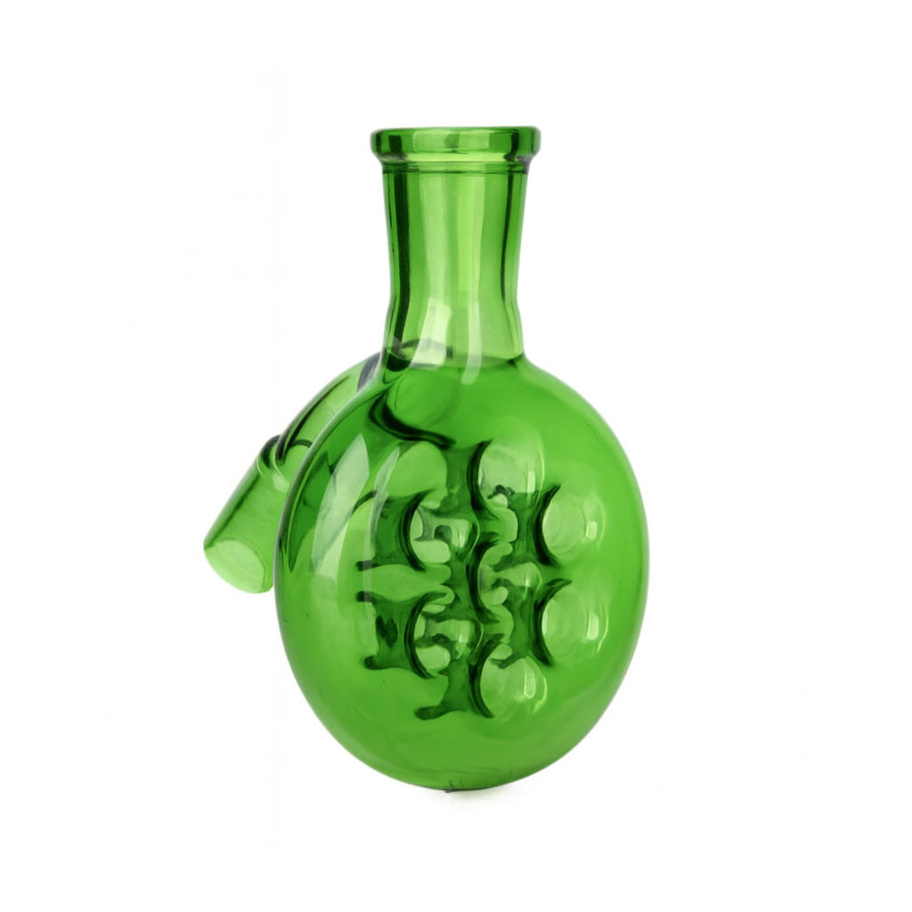Buy green Swiss perc glass oil burner bong dry ash catcher 45 degree for smooth filtration and enhanced hits – now available at Honeybee Herb.