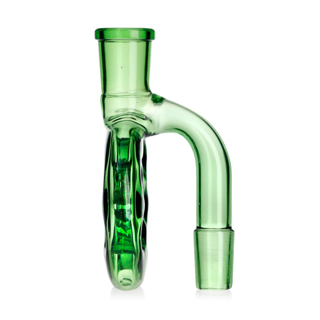 Get this handcrafted green Swiss perc ash catcher for cleaner bong hits – premium quality and fast shipping at Honeybee Herb.