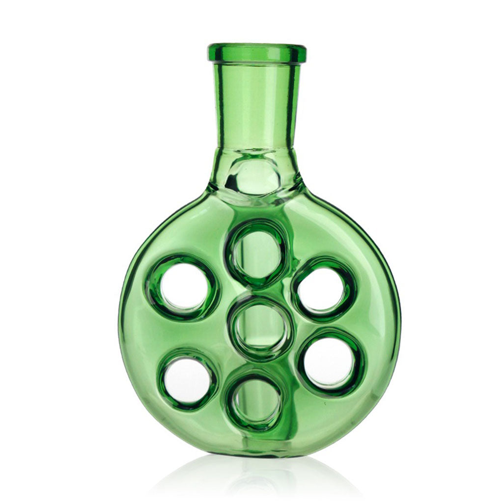 Buy green Swiss perc glass oil burner bong dry ash catcher for smooth filtration and enhanced hits – now available at Honeybee Herb.