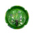 Green tie dye polystone round ashtray with raised leaf design