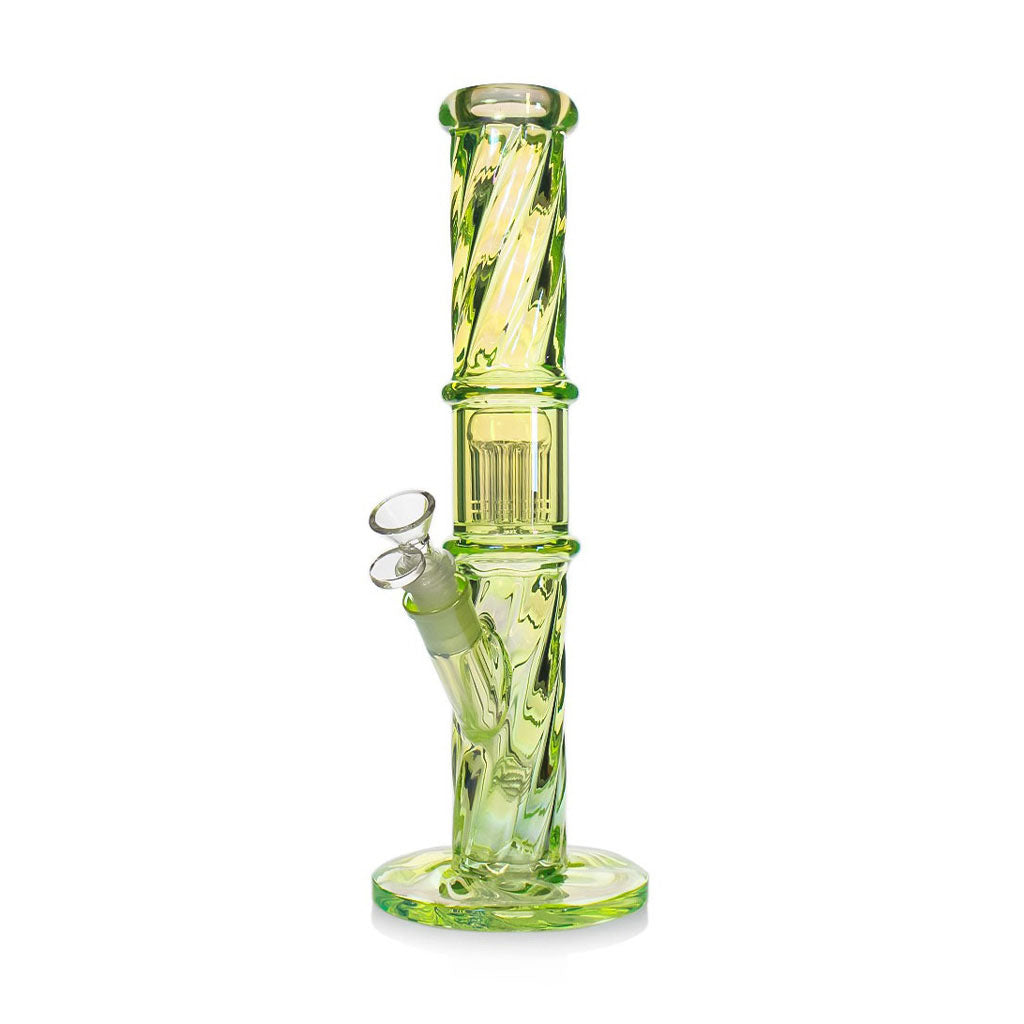 Order green twisted tree perc straight bong online – premium percolation and stylish design at Honeybee Herb