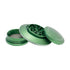 Green UFO Grinder 3 Inch Open View Showing Sharp Teeth and Mesh Screen