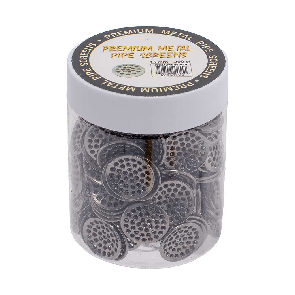 200 count grey metal pipe screens for smoking pipes