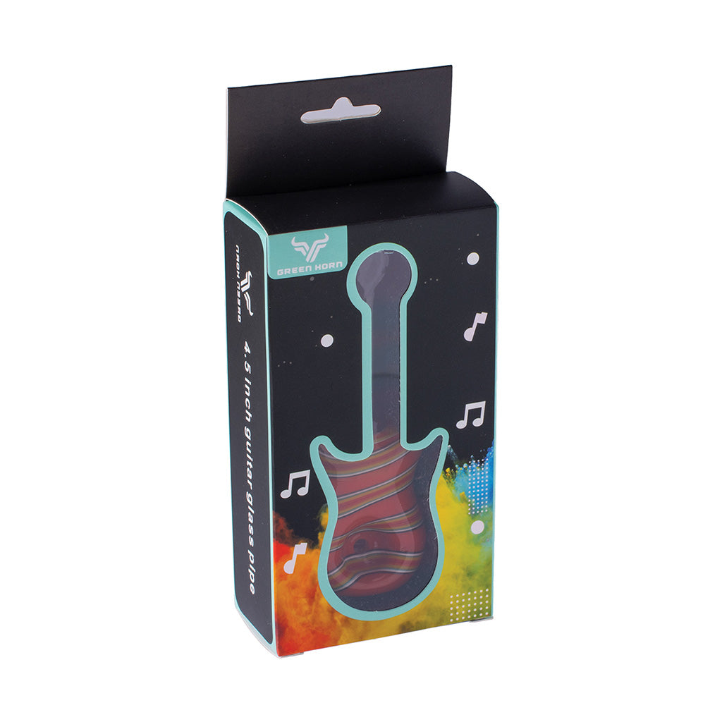 Orange Mix Guitar Hand Pipe – colorful glass smoking pipe for sale 