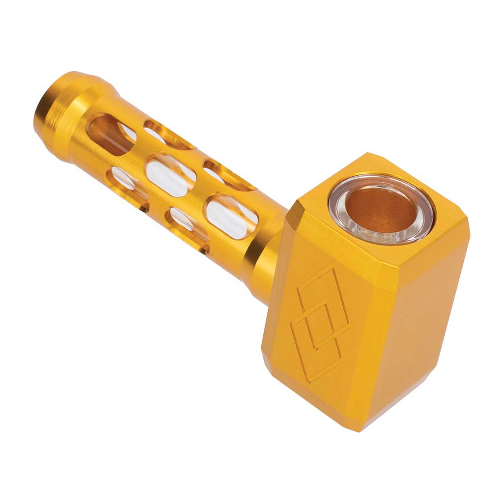 Premium gold hammer aluminum glass smoking pipe durable metal hand pipe buy online