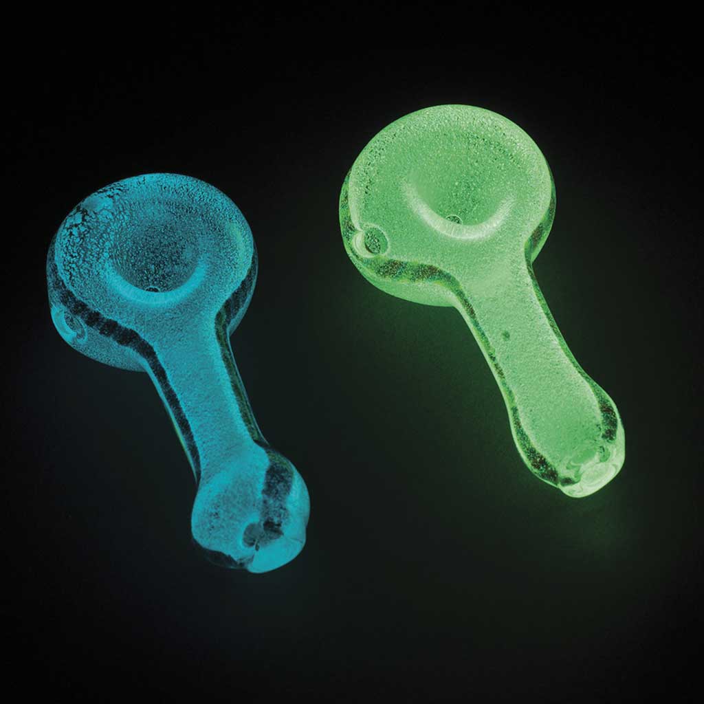 hand blown glass hand pipes glowing — durable spoon pipes, buy now at honeybee herb 