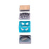 4-piece Blue Harlequin square grinder with mesh filter, sharp teeth, and magnetic wood lid – includes scraper tool 