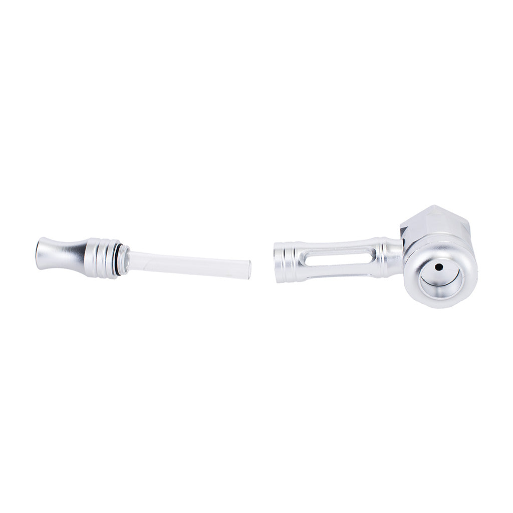Assembled silver Hex Chamber aluminum glass pipe with strong metal body