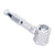 Silver Hex Chamber aluminum glass pipe shown in disassembled parts for buyers 