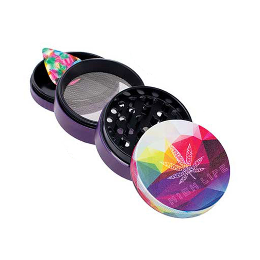 High Life 2.5-Inch Wacky Grinder 4-Parts View Available At Honeybee Herb 
