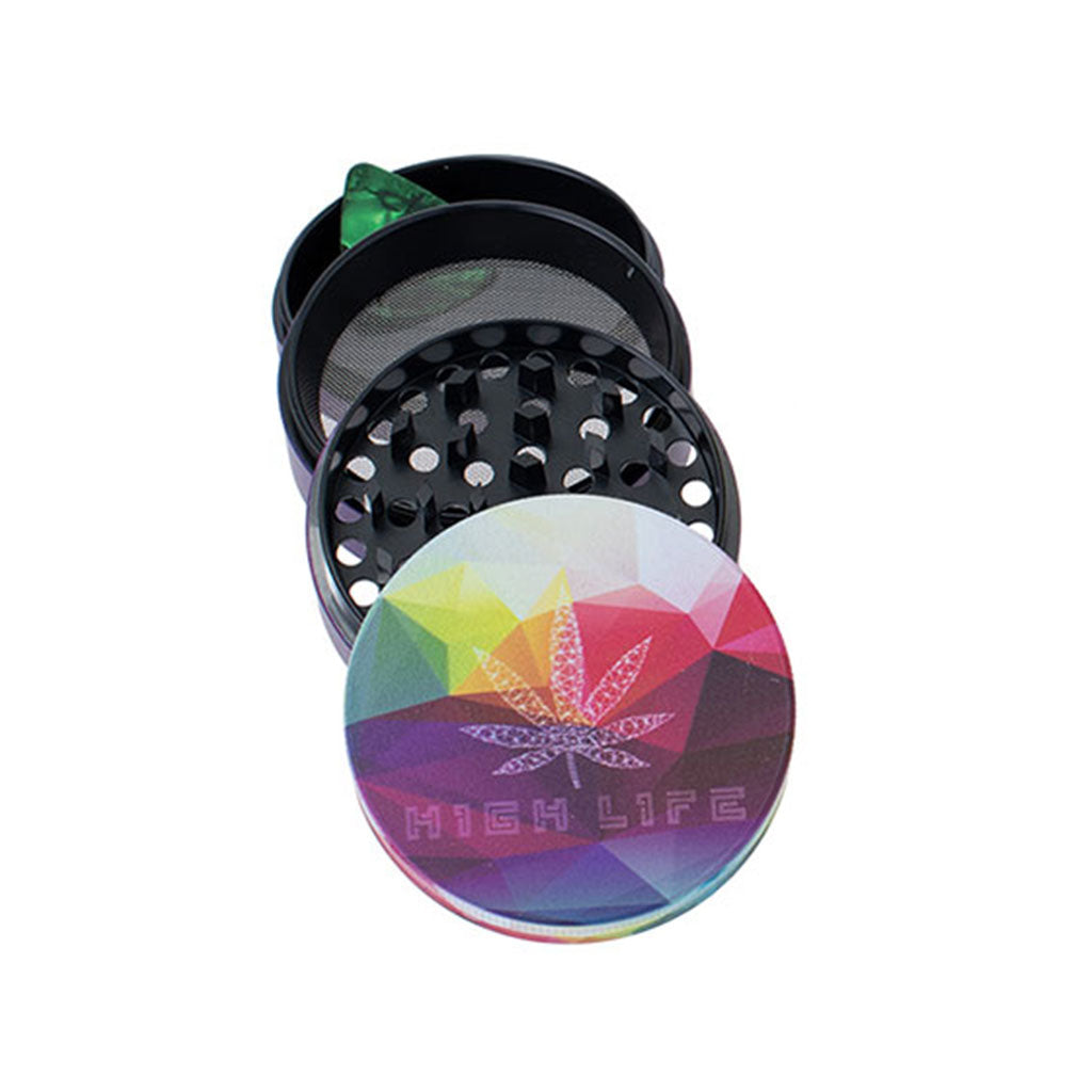 High Life 2-Inch Wacky Grinder 4-Parts View Available At Honeybee Herb 