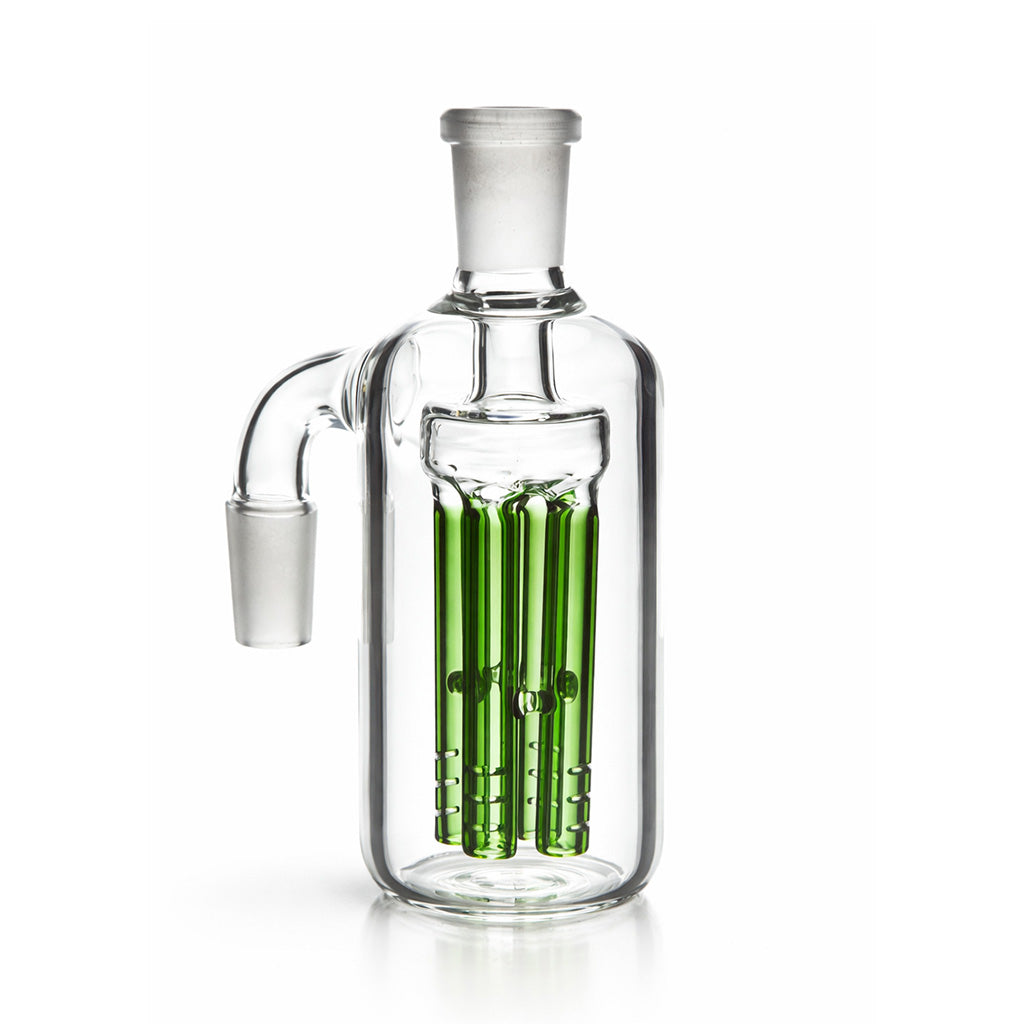 Green Hittn 4 arm tree perc glass ash catcher with side joint for cleaner hits