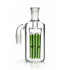 Green Hittn 4 arm tree perc glass ash catcher with side joint for cleaner hits