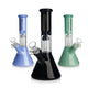 Black Hittn 6-arm tree perc beaker bong shown with blue and green options—shop Honeybee Herb today.