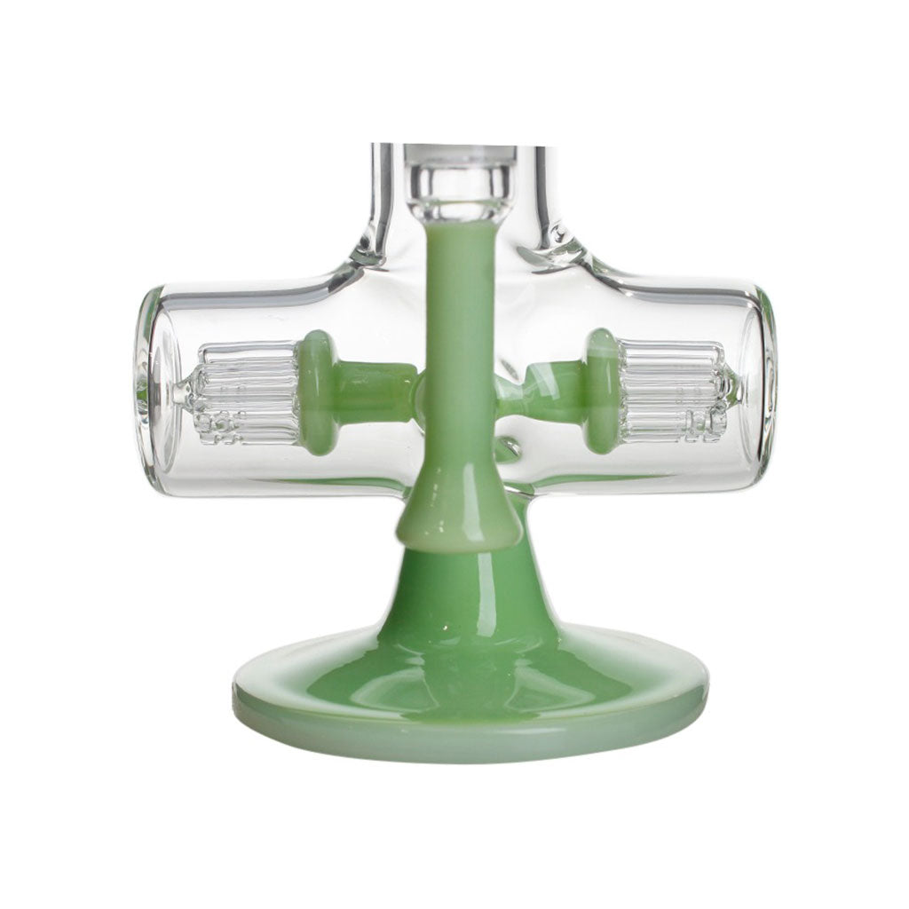 Hittn 6-Arm Tree Perc Bong in green – dual percolator chambers for maximum filtration, shop now.