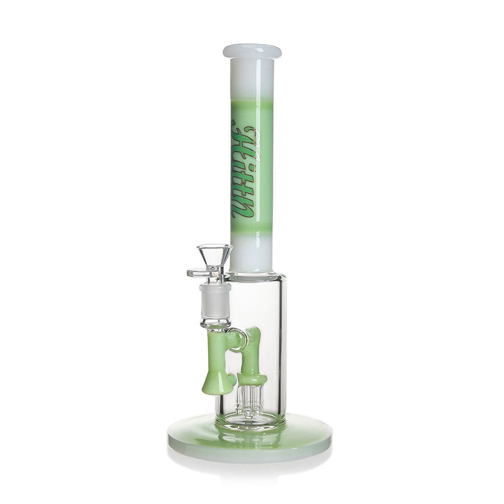 Buy Hittn 6-Arm Tree Perc Straight Tube Bong in green – premium glass bong for smooth, filtered hits, available now at Honeybee Herb.