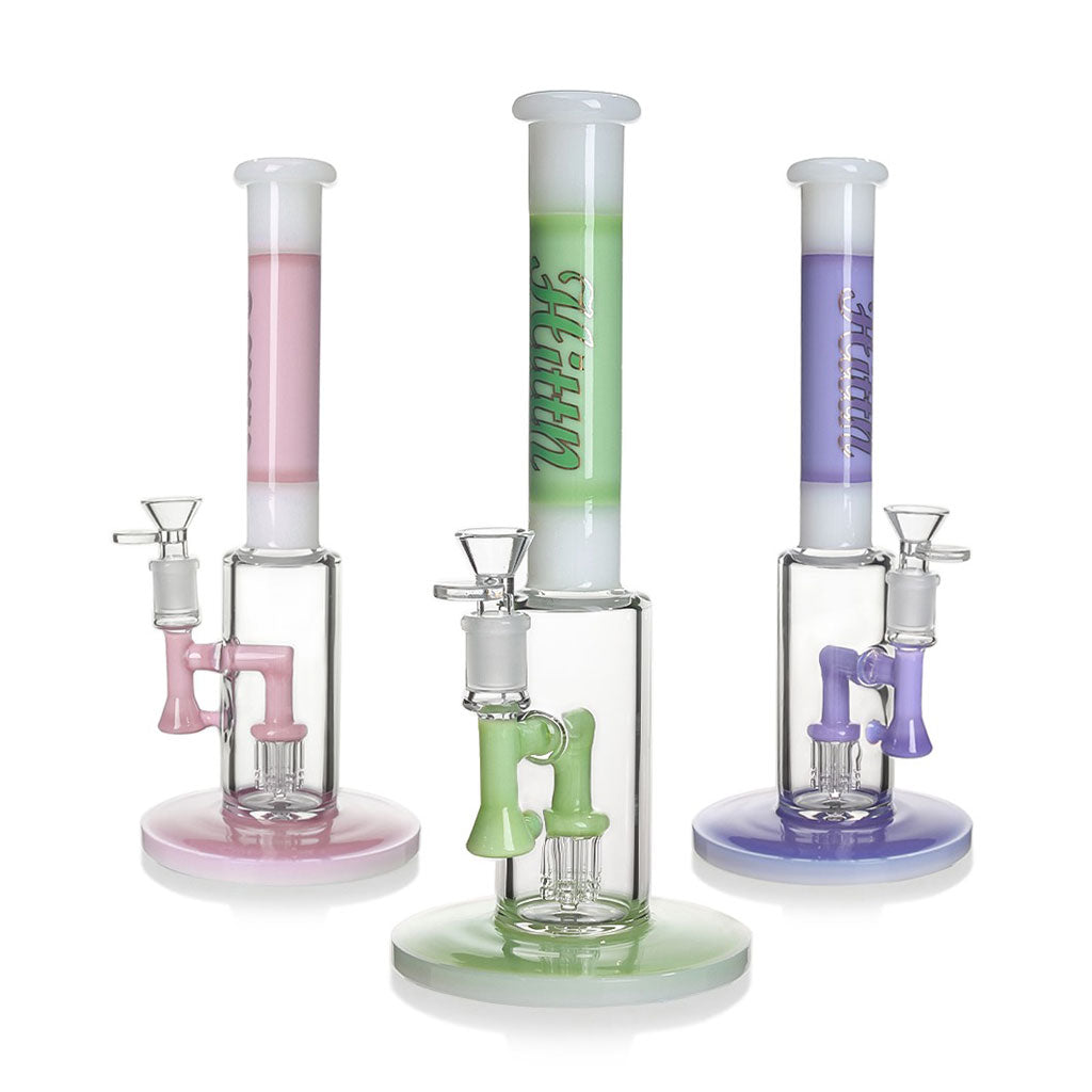  Shop Hittn 6-Arm Tree Perc Straight Tube Bong – premium purple edition with 6-arm percolator, for sale at Honeybee Herb. 