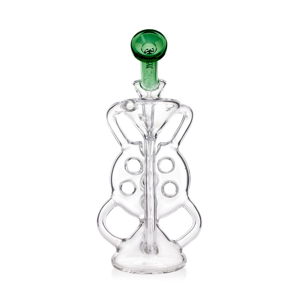 Hittn 6-Hole Swiss Perc Klein Recycler Dab Rig, green—buy online at Honeybee Herb 