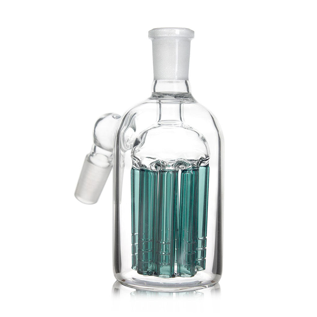 Buy Hittn 8 Arm Tree Perc Ash Catcher in lake green – premium glass filtration accessory available now at Honeybee Herb.