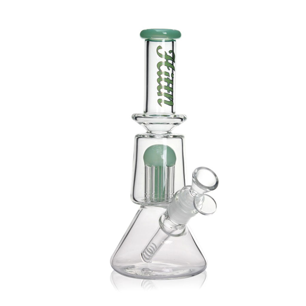 Buy green Hittn 8-Arm Tree Perc Beaker Bong with splash guard from Honeybee Herb. Fast, discreet shipping.