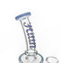 Angled view of Blue Hittn 8-Arm Tree Perc Bent Neck Bong highlighting durable glass build
