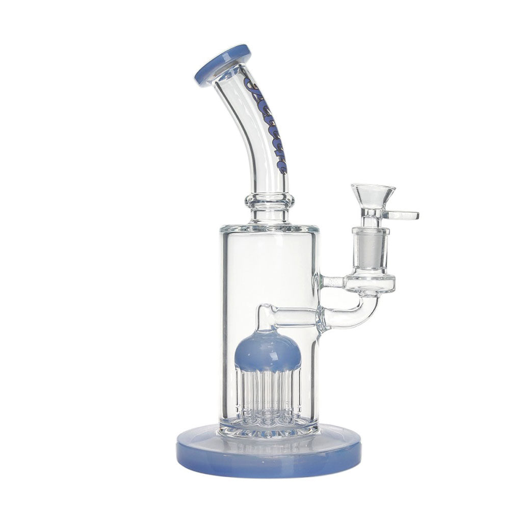 Close-up of the Blue Hittn 8-Arm Tree Perc Bong percolator for smooth, filtered hits. 