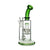 Buy Hittn Barrel Perc Bent Neck Bong in Green – premium glass water pipe with barrel perc filtration for smooth hits, available online at Honeybee Herb.