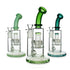 Shop Hittn Barrel Perc Bent Neck Bong in Lake Green – group shot with color options for online purchase. 