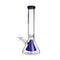 Blue Hittn beaker bong, side view with diffused downstem—shop Honeybee Herb for fast shipping.