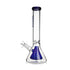 Blue Hittn beaker bong, side view with diffused downstem—shop Honeybee Herb for fast shipping.