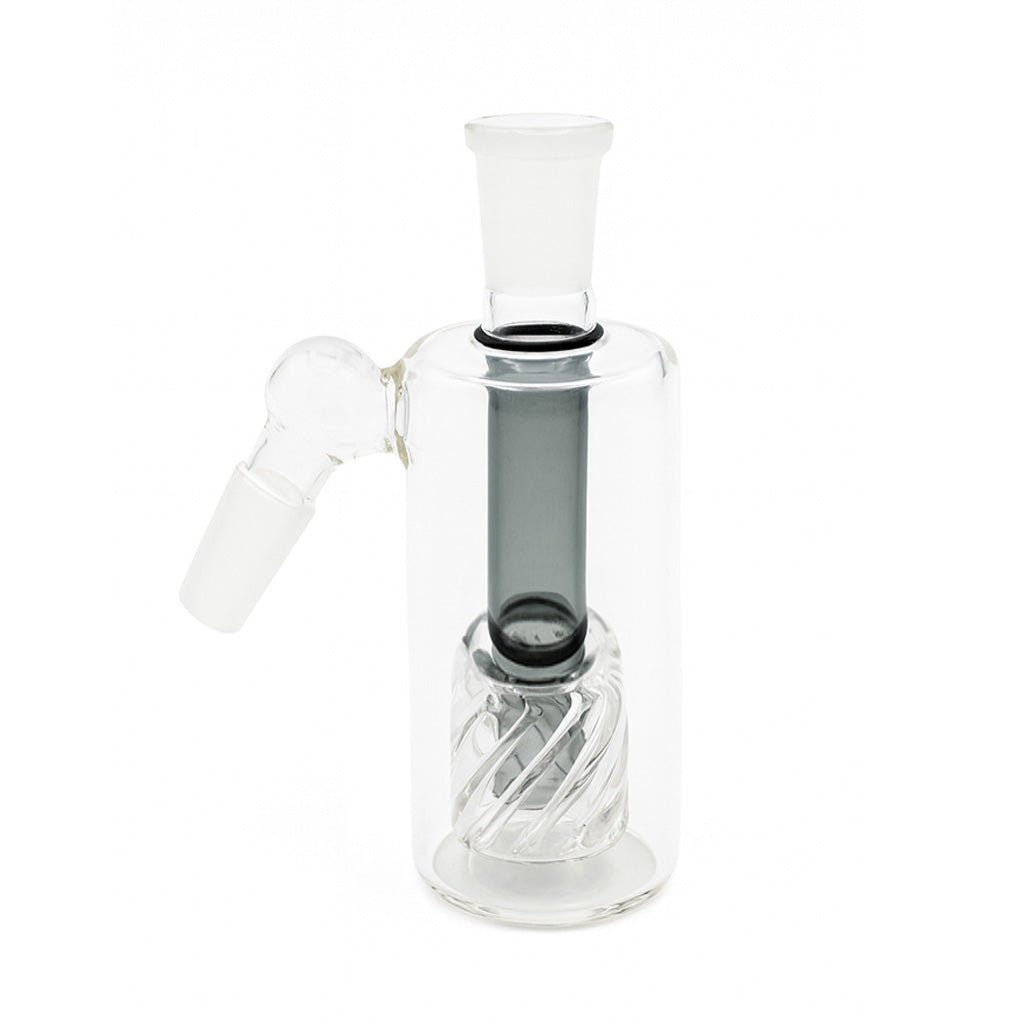 Shop Hittn black gridded 45 Degree drum perc ash catcher – premium glass accessory for bongs, perfect for smoother hits and cleaner session