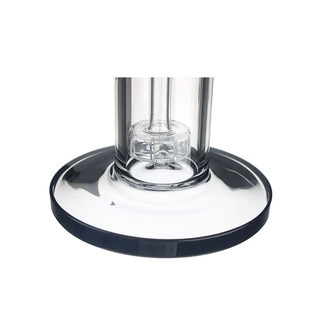 Showerhead perc and base of Hittn black double chamber bong
