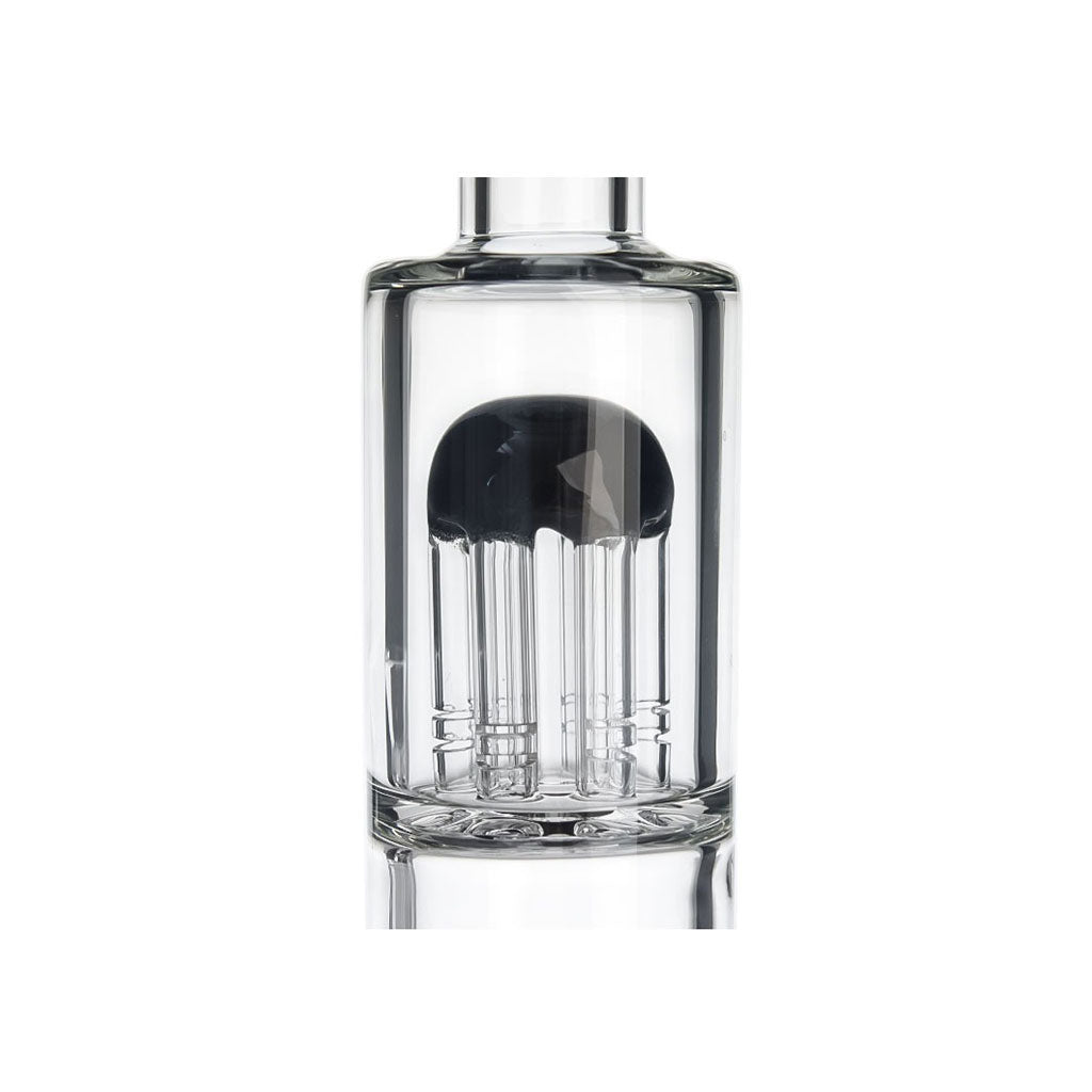 Closeup of tree arm perc in Hittn double chamber bong